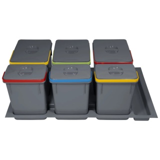 Kosz na śmieci Segregator RUBIO 90 3x15L 3x7L antracyt AMIX