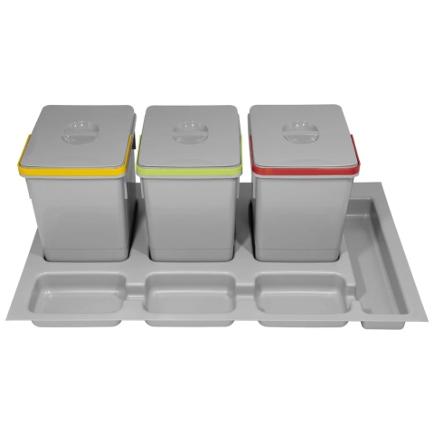 Kosz na śmieci Segregator RUBIO 90 3x15L szary AMIX