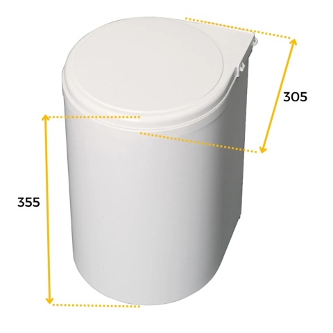 Kosz na śmieci pojemnik na drzwi 13L biały EMUCA