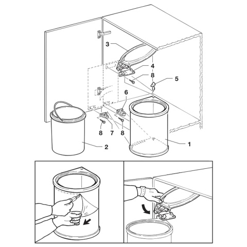 Kosz na śmieci pojemnik na drzwi 13L biały EMUCA