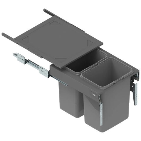 Kosz na śmieci segregator SEGREGO do szafki 45 2x15L Grafit REJS