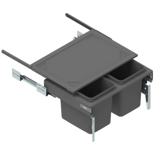 Kosz na śmieci segregator SEGREGO do szafki 60 2x20L Grafit REJS