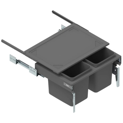 Kosz na śmieci segregator SEGREGO do szafki 60 2x20L Grafit REJS