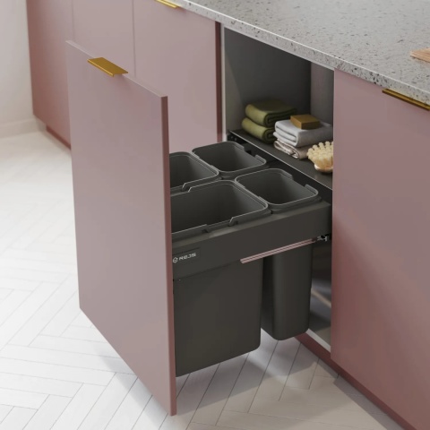 Kosz na śmieci segregator SEGREGO do szafki 60 2x20L Grafit REJS