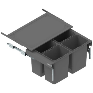 Kosz na śmieci segregator SEGREGO do szafki 80 4x15L Grafit REJS