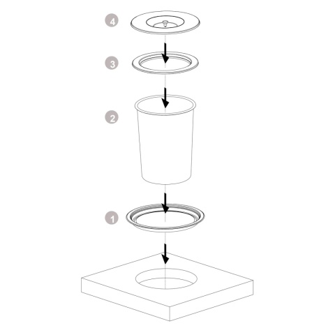 Kosz na śmieci wpuszczany w blat podblatowy 7L EMUCA