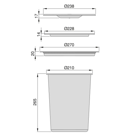 Kosz na śmieci wpuszczany w blat podblatowy 7L EMUCA