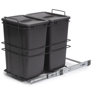 Kosz na śmieci wysuwany 2x35L montaż dolny antracyt EMUCA