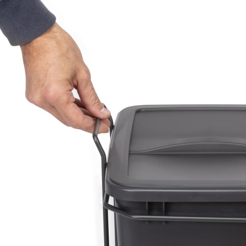 Kosz na śmieci wysuwany 2x35L montaż dolny antracyt EMUCA