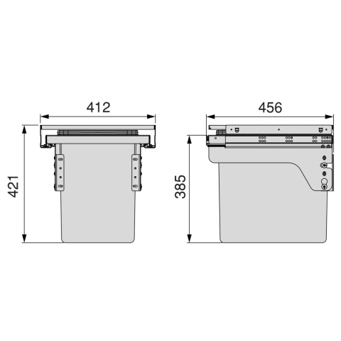 Kosz pojemnik na śmieci Recycle 35L antracyt EMUCA