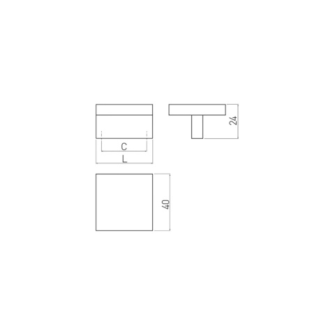 Uchwyt gałka meblowa UZ-40 40x40mm Inox GTV