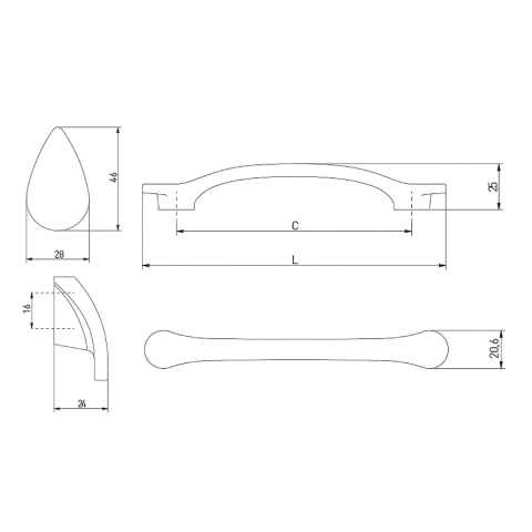 Uchwyt gałka meblowa Venice 28x46mm Szampan GTV
