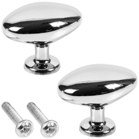 Uchwyt meblowy Gałka owalna do szafek HD-943 Chrom LEBA