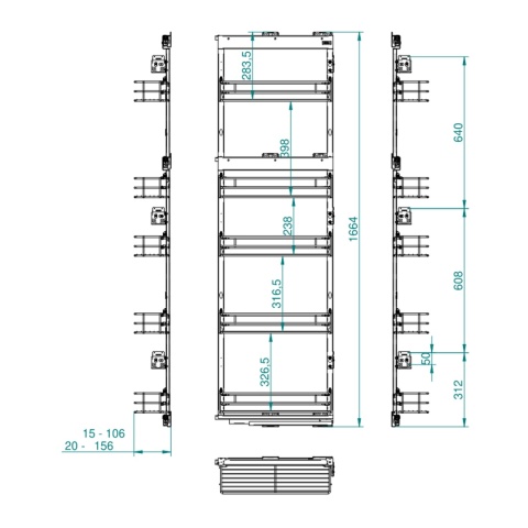 Kosz Cargo Maxi 15 5P Boczne Prawe CICHY DOMYK REJS LM Classic