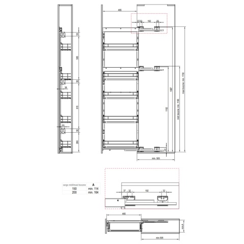 Kosz Cargo Maxi 15 5P Boczne Prawe PURO CICHY DOMYK Biały Mat REJS