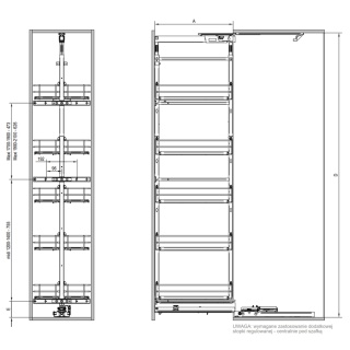 Kosz Cargo Maxi 40 6P Dolne CICHY DOMYK 100kg EVO Biały Chrom REJS