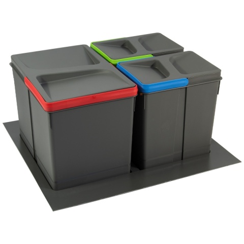Kosz Segregator na śmieci 45 1x15L 2x7L EMUCA