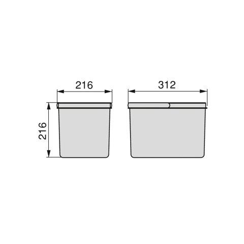 Kosz Segregator na śmieci 50 1x12L 2x6L EMUCA