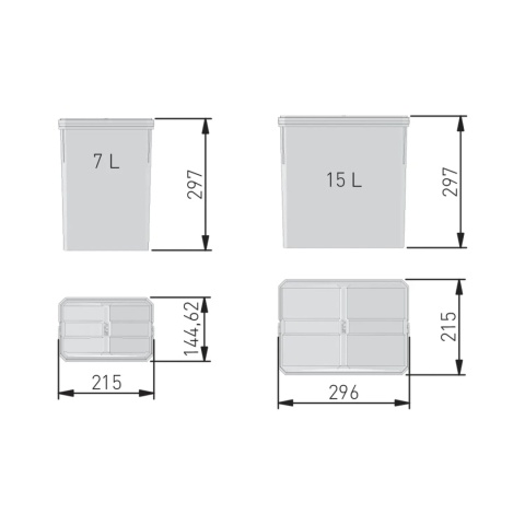 Kosz Segregator na śmieci AXISPACE 80 2x15L 2x7L GTV