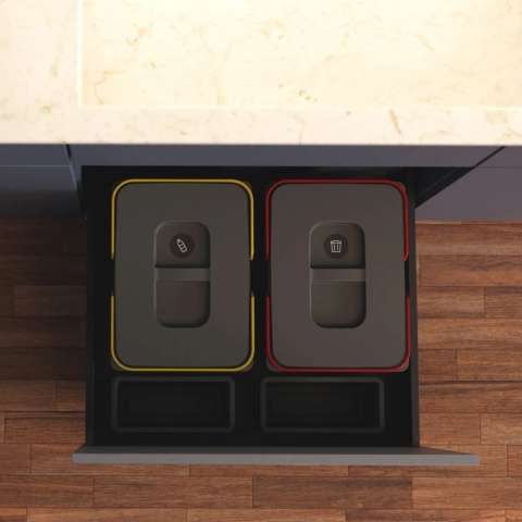 Kosz Segregator na śmieci Sortownik 60 2x15L PRAKTIKO Rejs