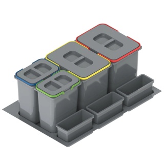 Kosz Segregator na śmieci Sortownik 80 2x20L 2x9L PRAKTIKO Rejs