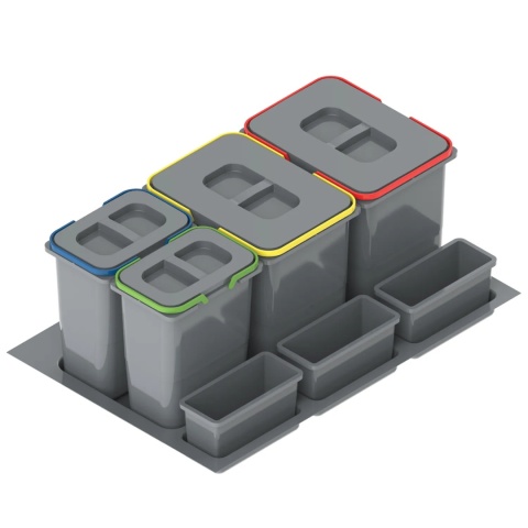 Kosz Segregator na śmieci Sortownik 80 2x20L 2x9L PRAKTIKO Rejs