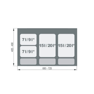 Kosz Segregator na śmieci Sortownik 80 2x20L 2x9L PRAKTIKO Rejs
