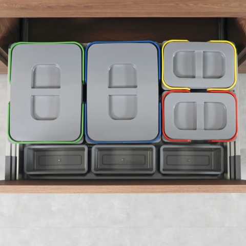 Kosz Segregator na śmieci Sortownik 80 2x20L 2x9L PRAKTIKO Rejs