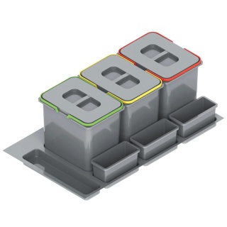 Kosz Segregator na śmieci Sortownik 90 3x20L PRAKTIKO Rejs