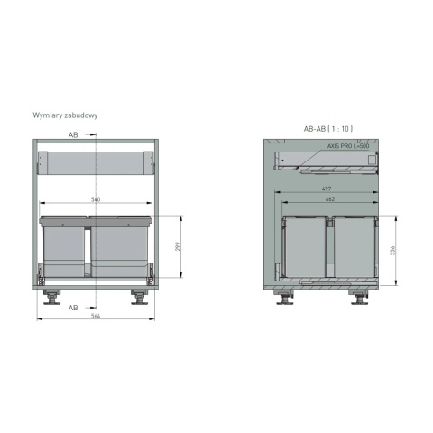 Kosz Sortownik na śmieci 60 3x15L 1x7L MULTINO NEW GTV