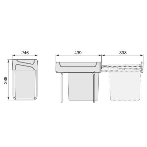 Kosz segregator na śmieci 300 1x20L EMUCA