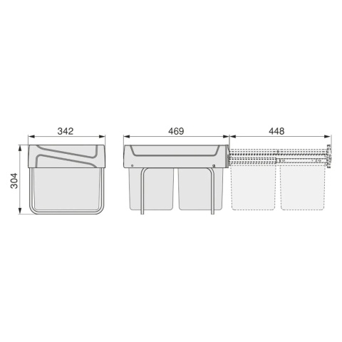 Kosz segregator na śmieci 400 2x15L EMUCA