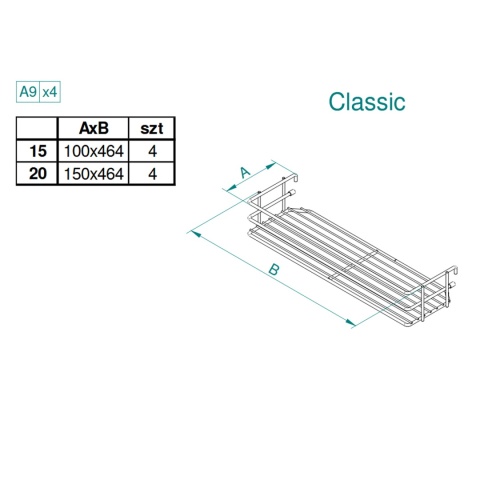 Kosz Cargo Midi 15 4P Boczne Prawe CICHY DOMYK REJS LM Classic