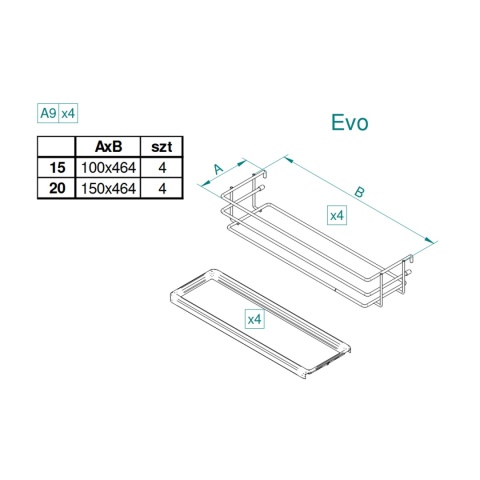 Kosz Cargo Midi 20 4P Boczne Lewe CICHY DOMYK REJS LM Evo
