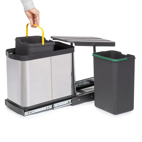 Kosz segregator na śmieci wysuwany 2x12L Inox EMUCA