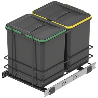 Kosz segregator na śmieci wysuwany 2x16L antracyt EMUCA