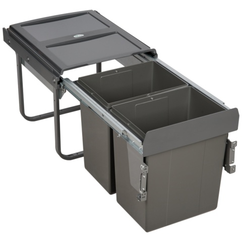 Segregator na śmieci podwójny 450 Cichy Domyk CLG-606N-2 AMIX