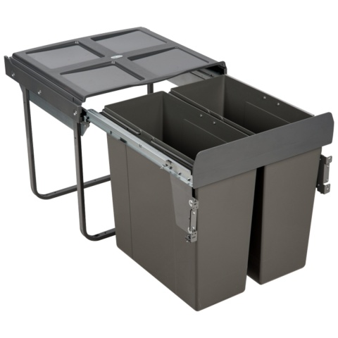 Segregator na śmieci podwójny 600 Cichy Domyk CLG-609N-2 AMIX