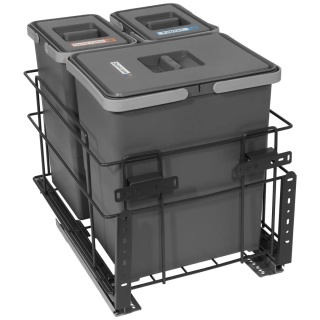 Sortownik na śmieci SQUARE 1x18L 2x8L 400 CICHY DOMYK Grafit