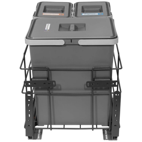 Sortownik na śmieci SQUARE 1x18L 2x8L 400 CICHY DOMYK Grafit