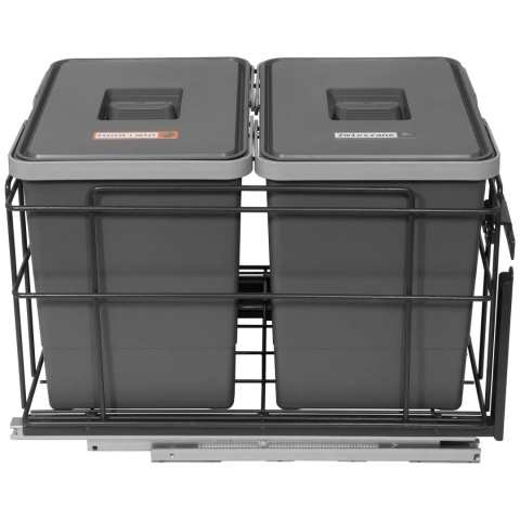 Sortownik na śmieci SQUARE 2x15L 400 CICHY DOMYK Grafit