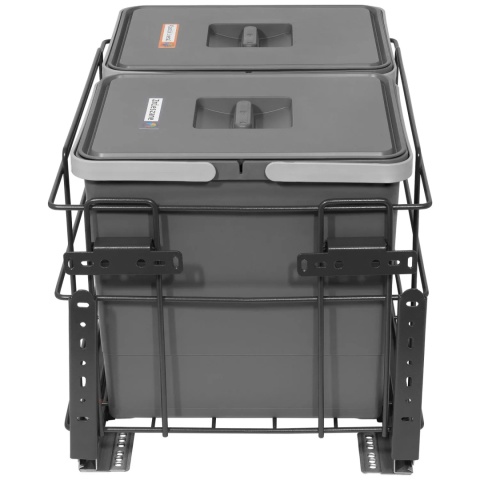 Sortownik na śmieci SQUARE 2x15L 400 CICHY DOMYK Grafit