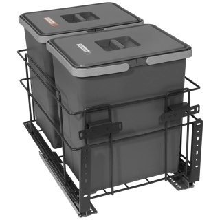 Sortownik na śmieci SQUARE 2x18L 400 CICHY DOMYK Grafit