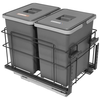 Sortownik na śmieci SQUARE 2x18L 400 CICHY DOMYK Grafit