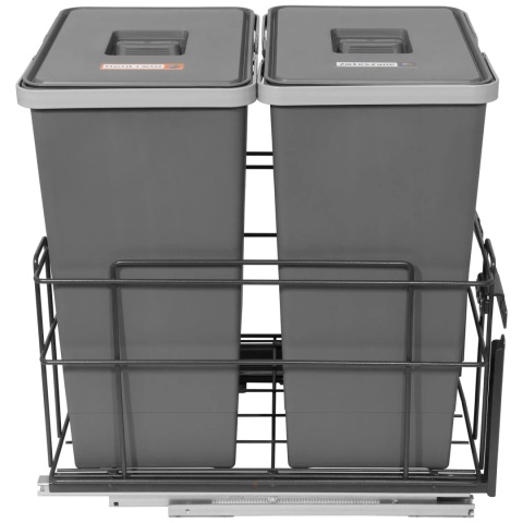 Sortownik na śmieci SQUARE 2x24L 400 CICHY DOMYK Grafit