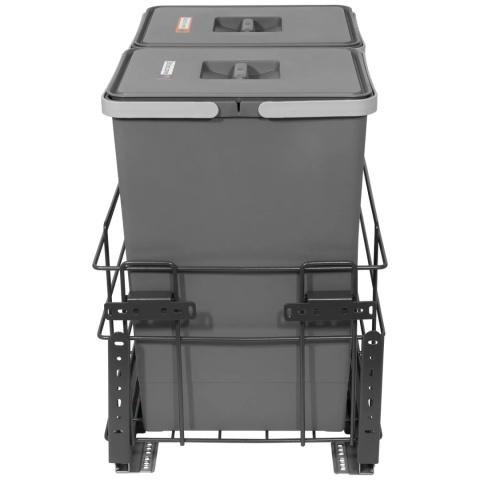 Sortownik na śmieci SQUARE 2x24L 400 CICHY DOMYK Grafit