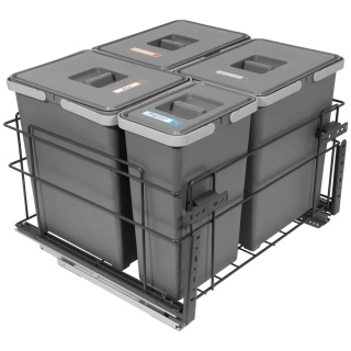 Sortownik na śmieci SQUARE 3x18L 1x8L 600 CICHY DOMYK Grafit