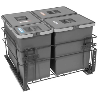 Sortownik na śmieci SQUARE 3x18L 1x8L 600 CICHY DOMYK Grafit