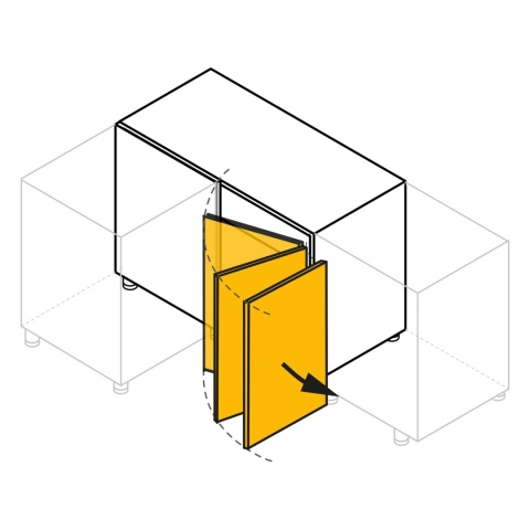 Kosz Cargo narożny Magic Corner TITANE ANGLE Prawy Antracyt Emuca