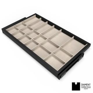 Półka szuflada organizer do szafy 800MM HACK EMUCA Czarny